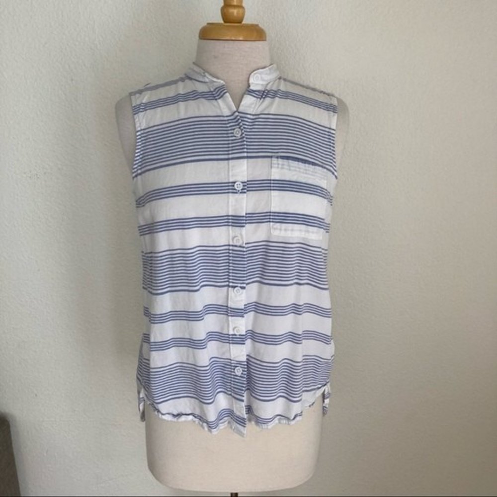 Beachlunchlounge stripe sleeveless button down shirt summer preppy